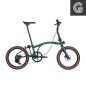 Preview: Brompton G Line Forest Green Small. Imagebild mit Fahrer, Bild 02.