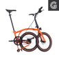 Preview: Brompton G Line Adventure Orange Small Faltrad. Aufnahme mit gefaltetem Hinterbau 05.
