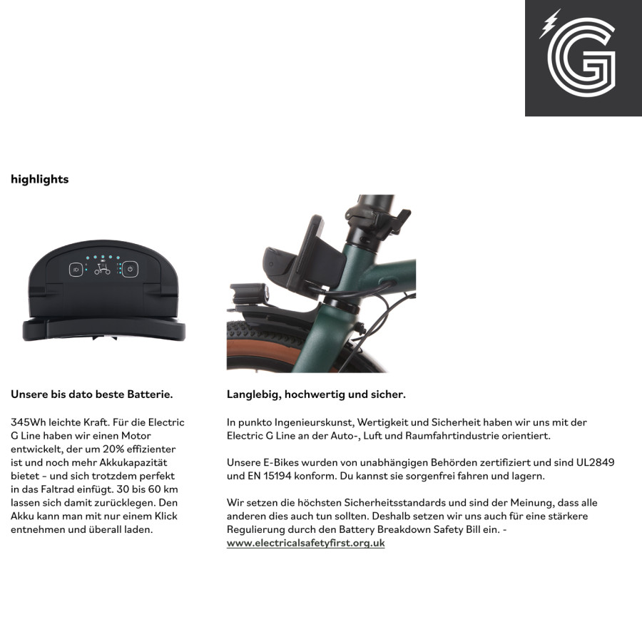 Brompton Electric G Line Forest Green Medium 26