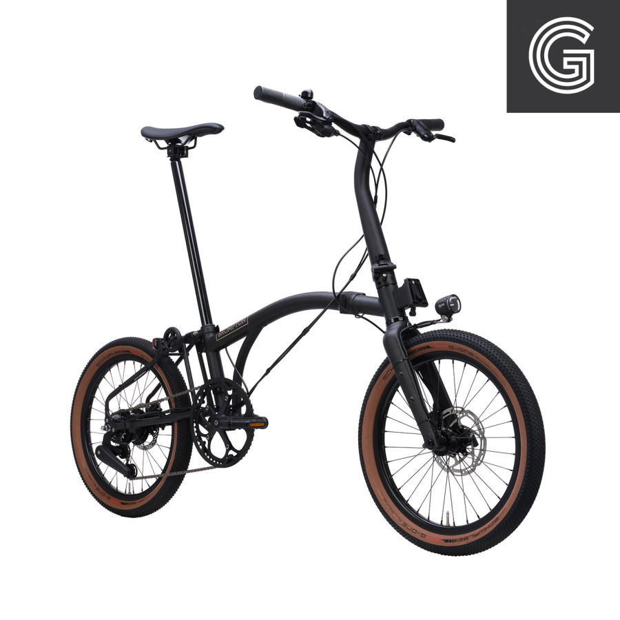 Brompton G Line Space Black Large Faltrad. Seitliche Produktaufnahme 01