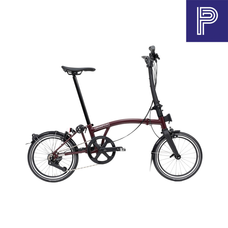 Brompton P Line Red Plum High mit Carbon und Titan Bild 01