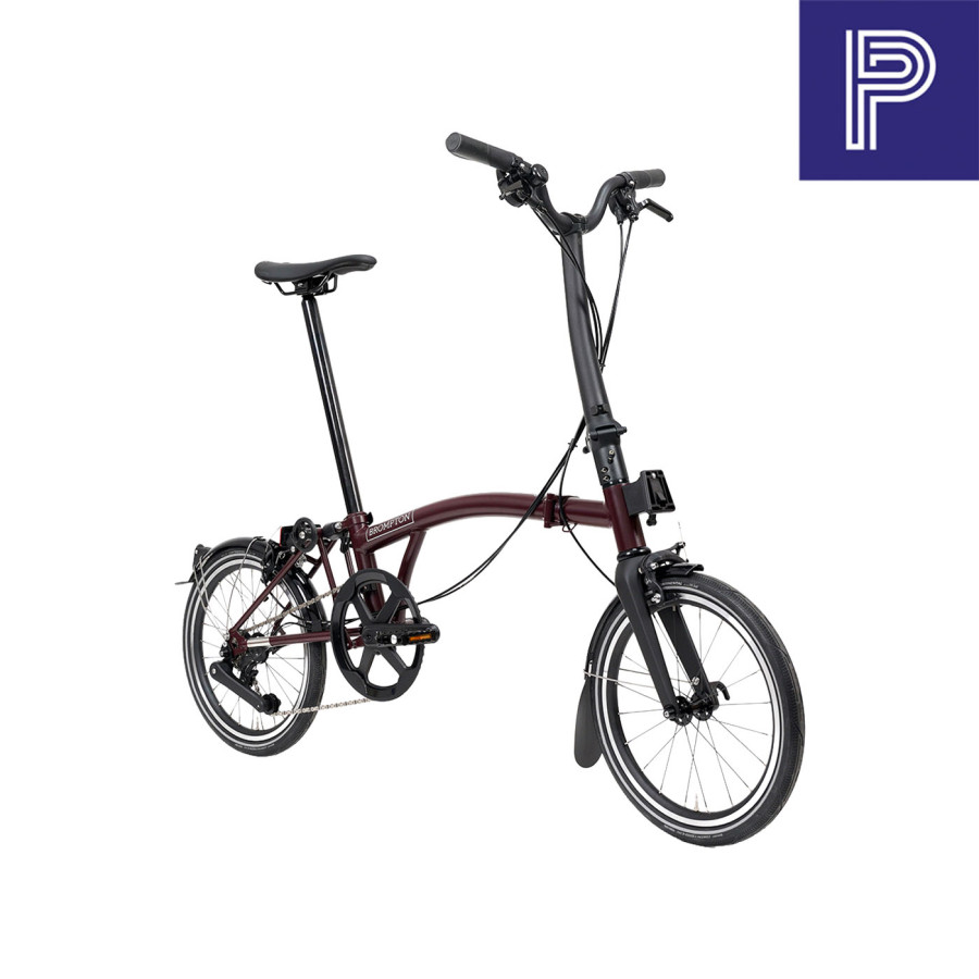 Brompton P Line Red Plum High mit Carbon und Titan Bild 02