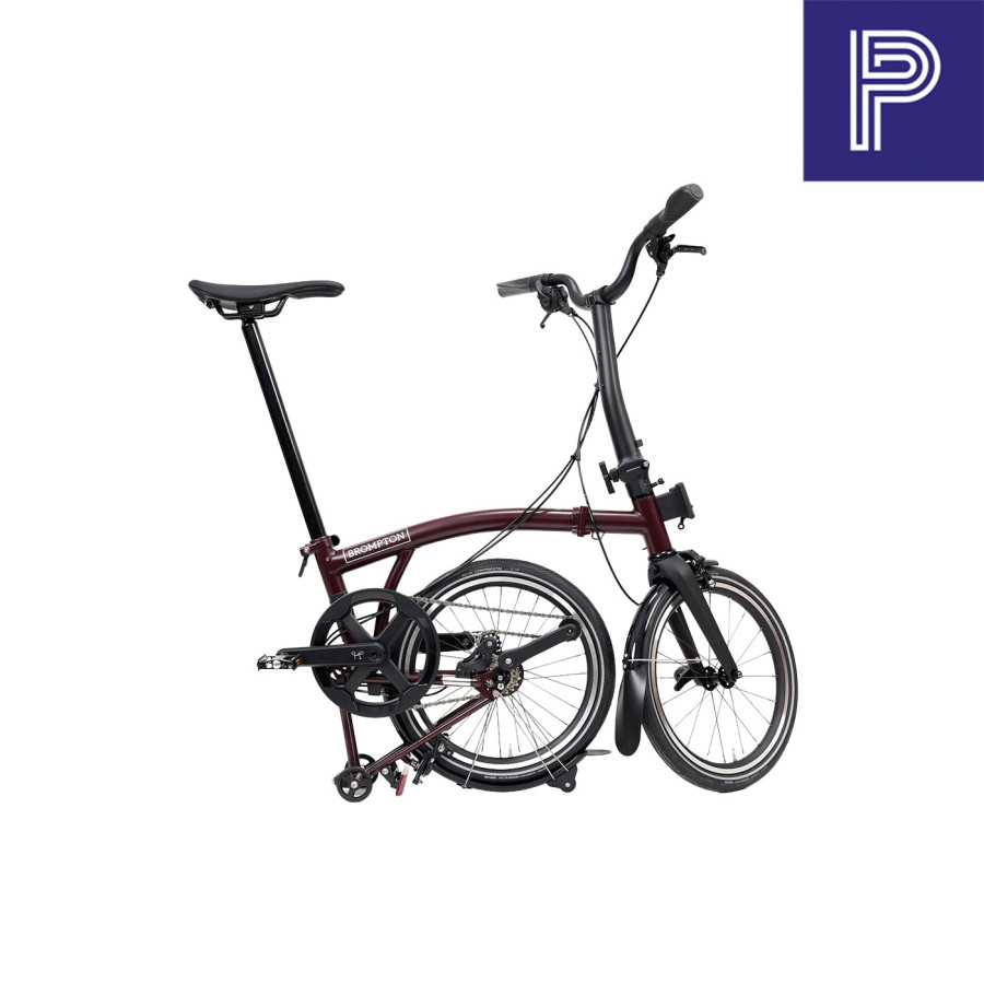 Brompton P Line Red Plum Mid mit Carbon und Titan Bild 03