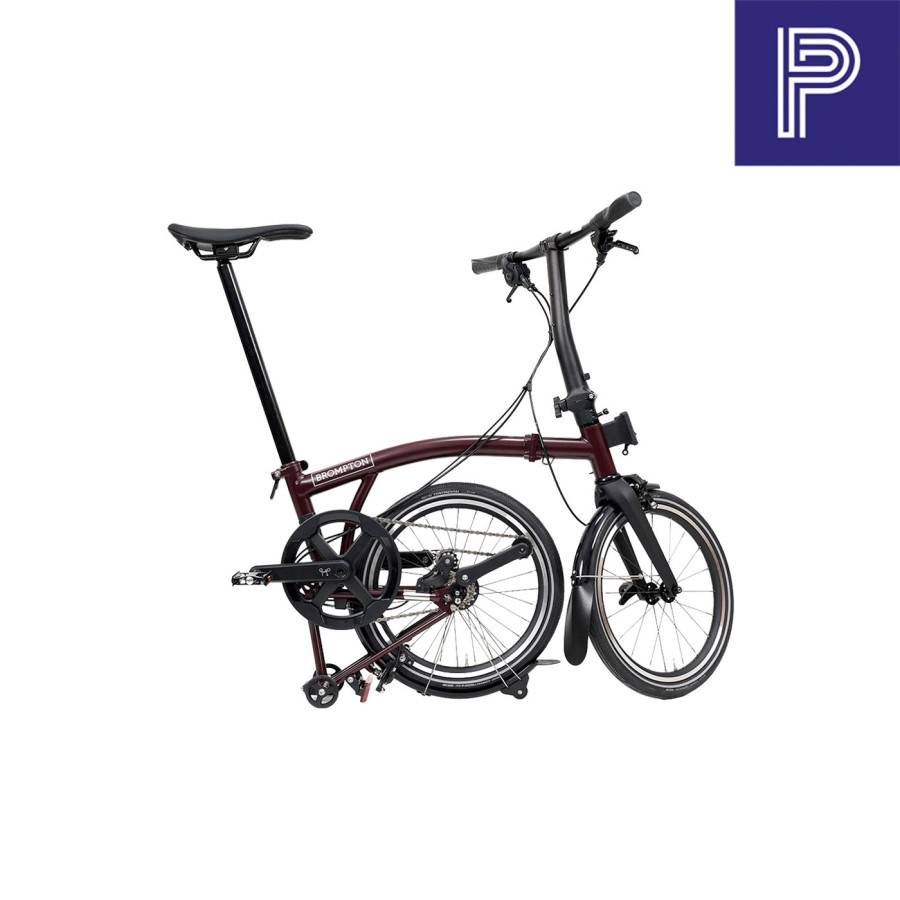 Brompton P Line Red Plum Low mit Carbon und Titan Bild 03