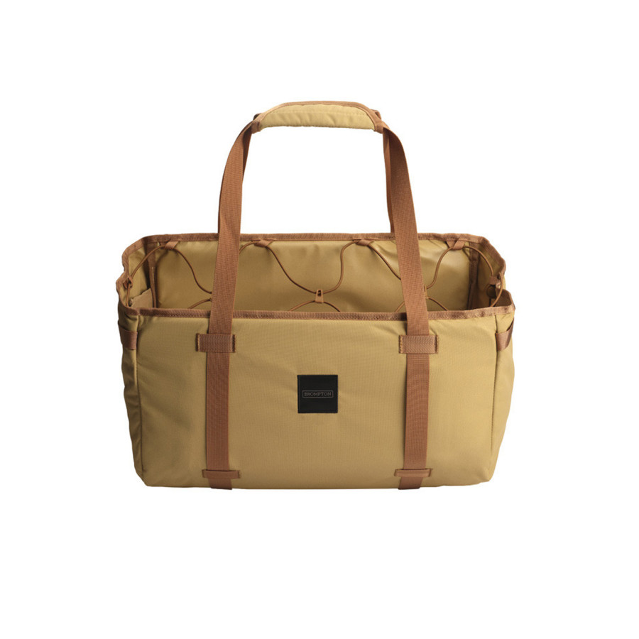 Brompton Tasche Large. Die Einkaufstasche von Brompton in Sandfarbe, Freisteller 04