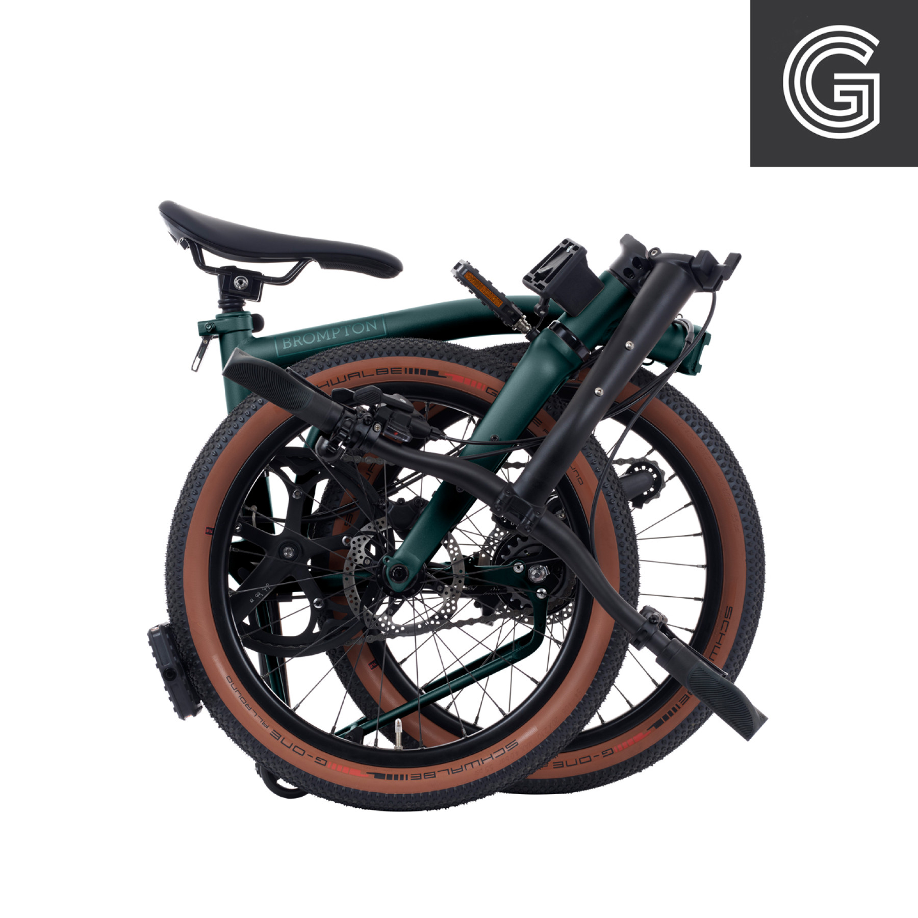 Brompton G Line Forest Green Small. Faltrad im gefaltetem Zustand, Bild 04.