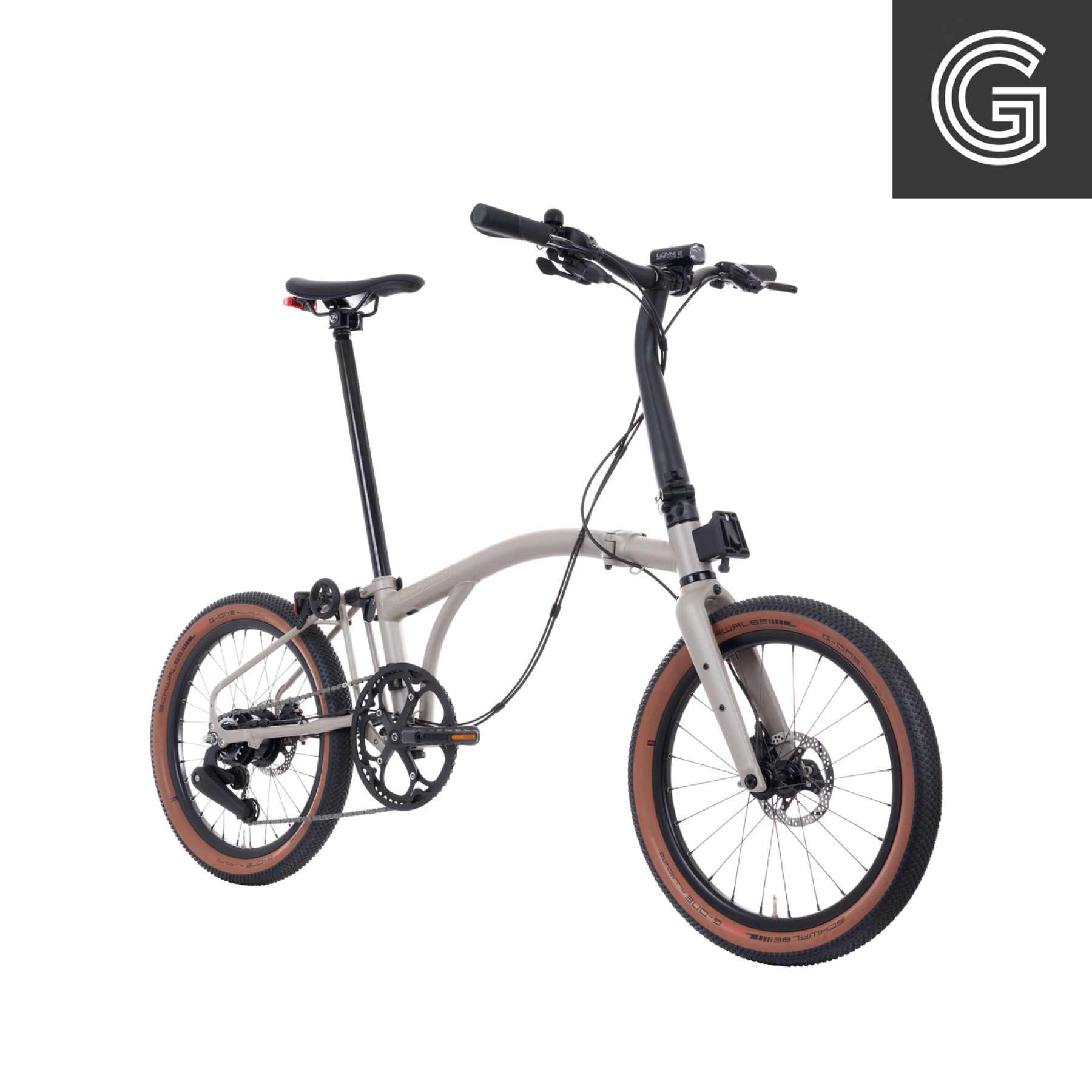Brompton G Line Traildust White Large, seitliche Aufnahme. Bild 02