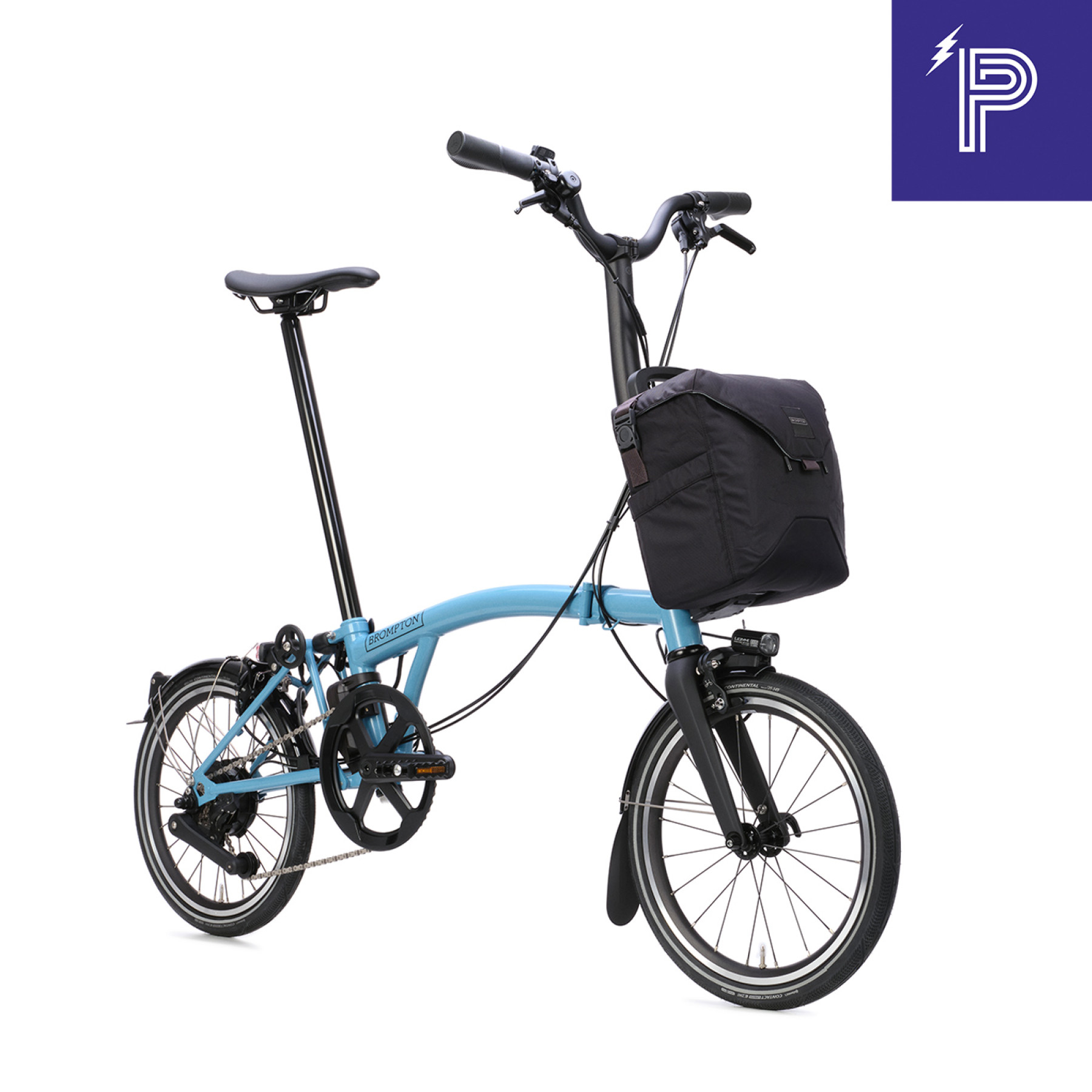 Brompton P Line Electric Cloud Metallic High mit Motiq System Bild 01