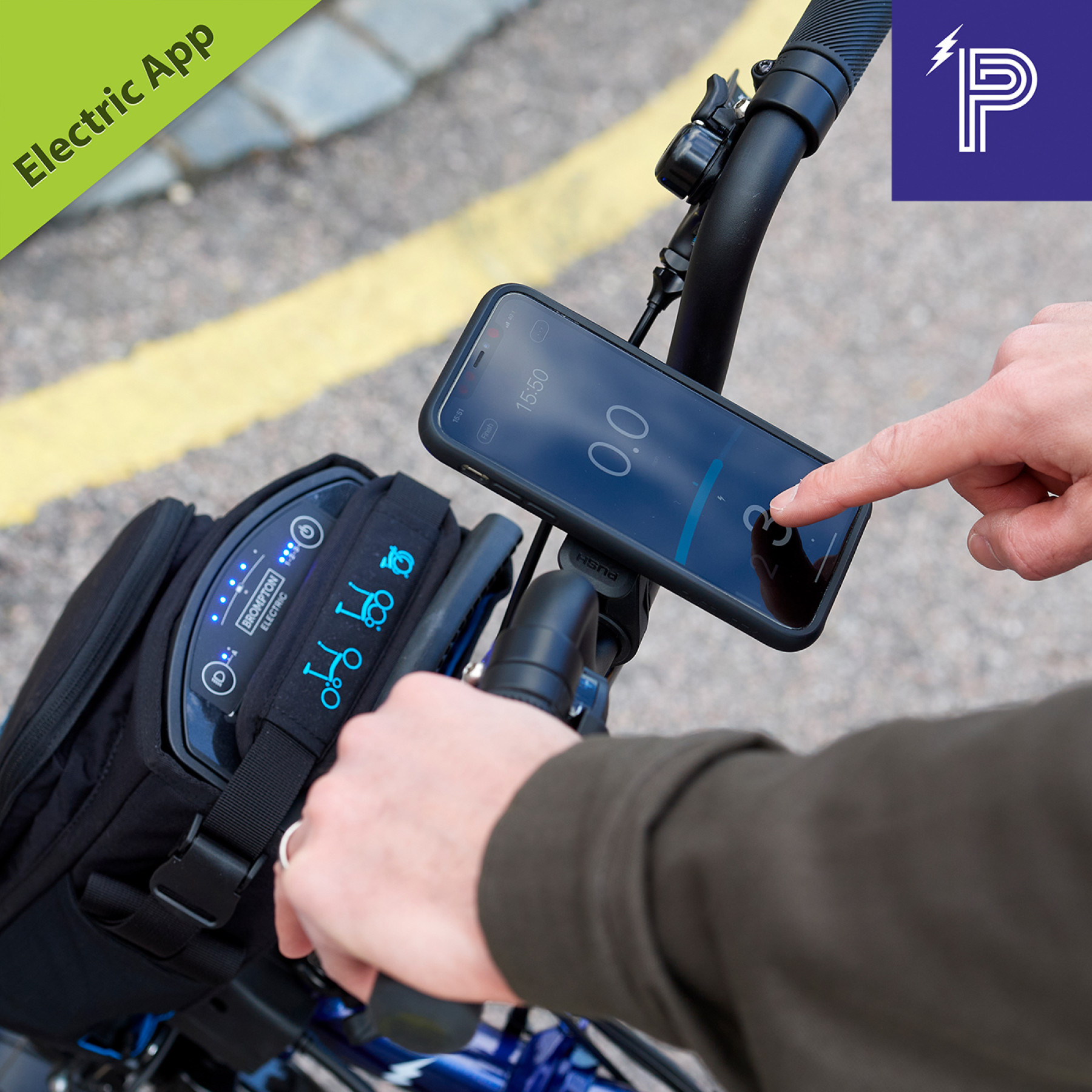 Brompton P Line Electric Cloud Metallic Mid mit Motiq System Bild 06