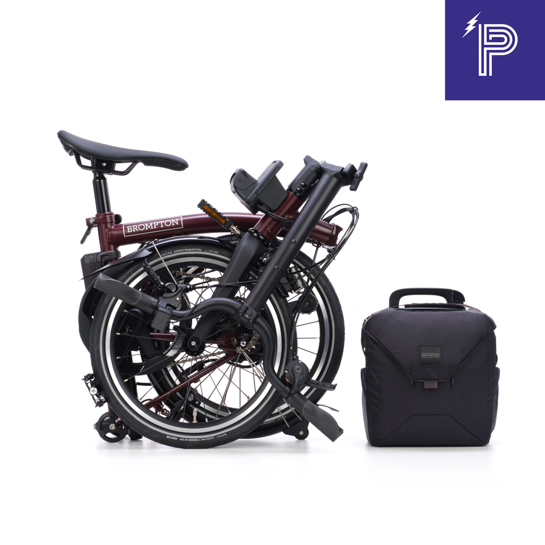 Brompton P Line Electric Red Plum Mid mit Motiq System Bild 05