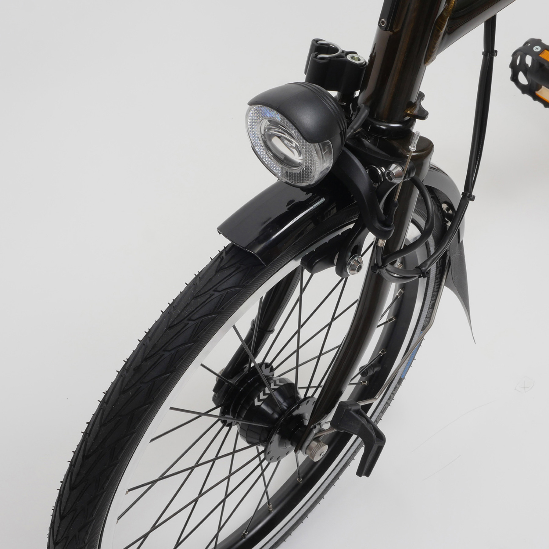 LED Scheinwerfer Busch & Müller am Brompton Faltrad S6LD Black-Edition Black Lacquer