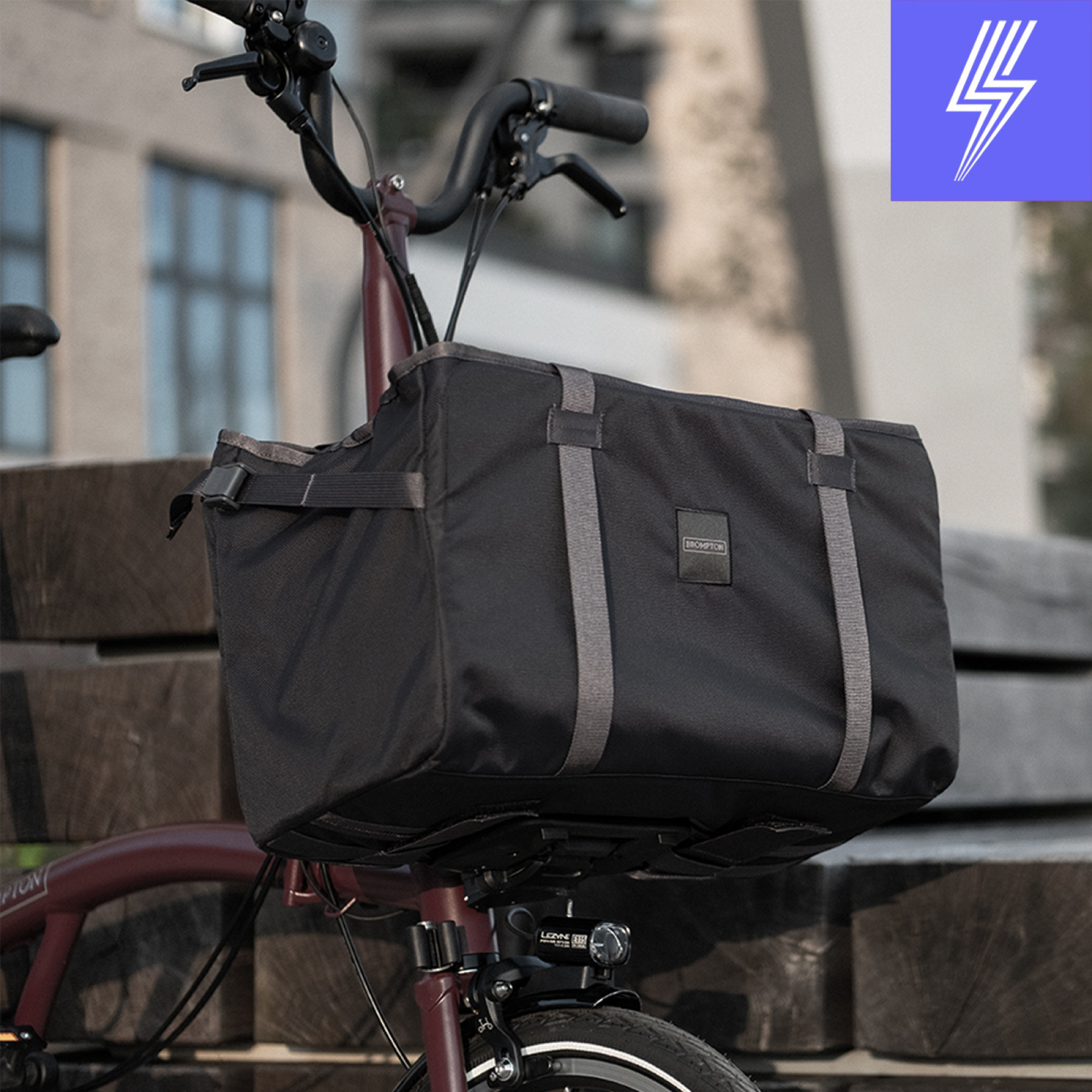 Brompton Electric Tasche, Einkaufstasche, Large Blau Ansicht 03