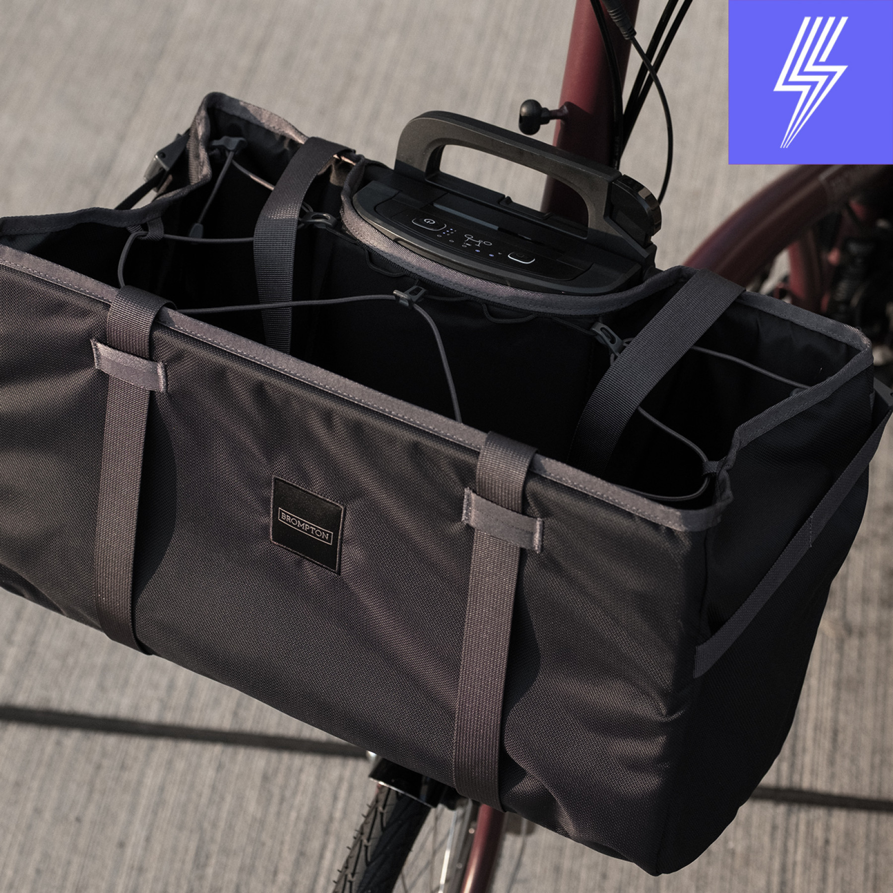 Brompton Electric Tasche, Einkaufstasche, Large Blau Bild 05