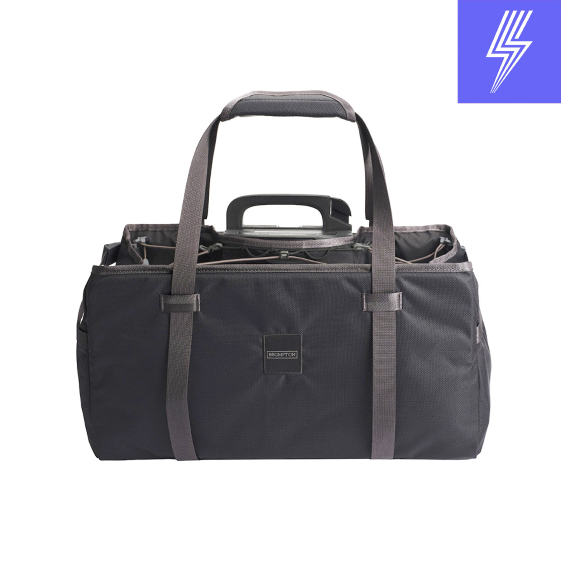 Brompton Electric Tasche, Einkaufstasche, Large Blau Ansicht hinten 06