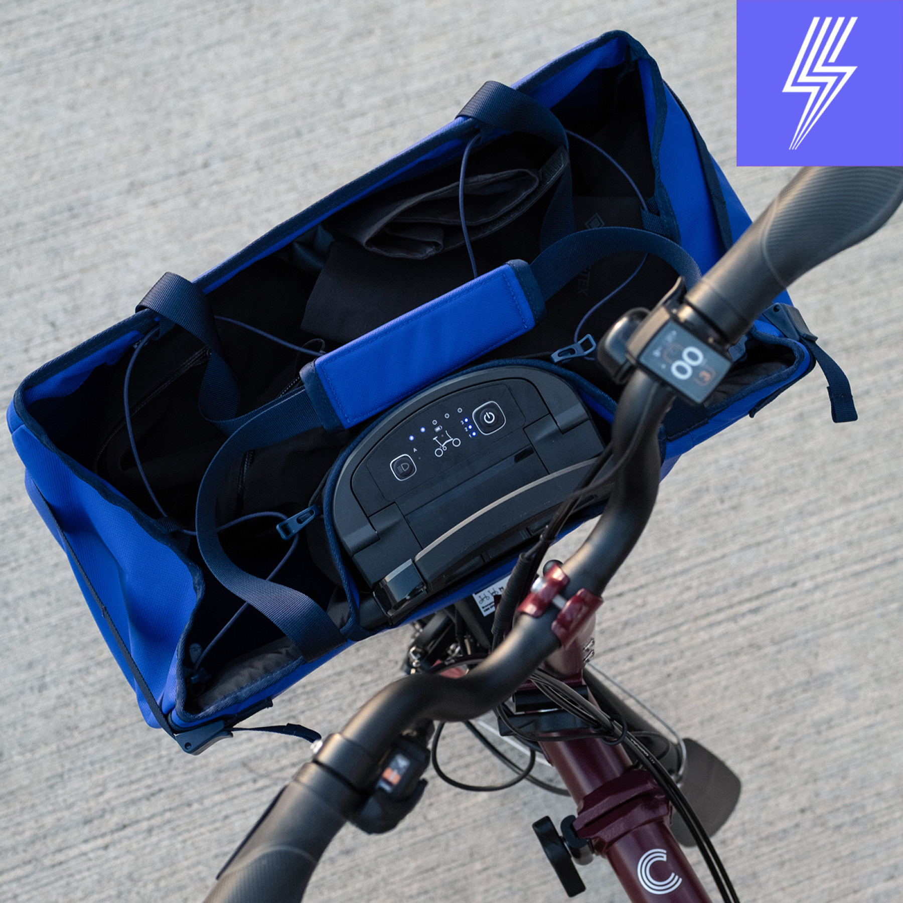 Brompton Electric Tasche, Einkaufstasche, Large Blau Bild 05