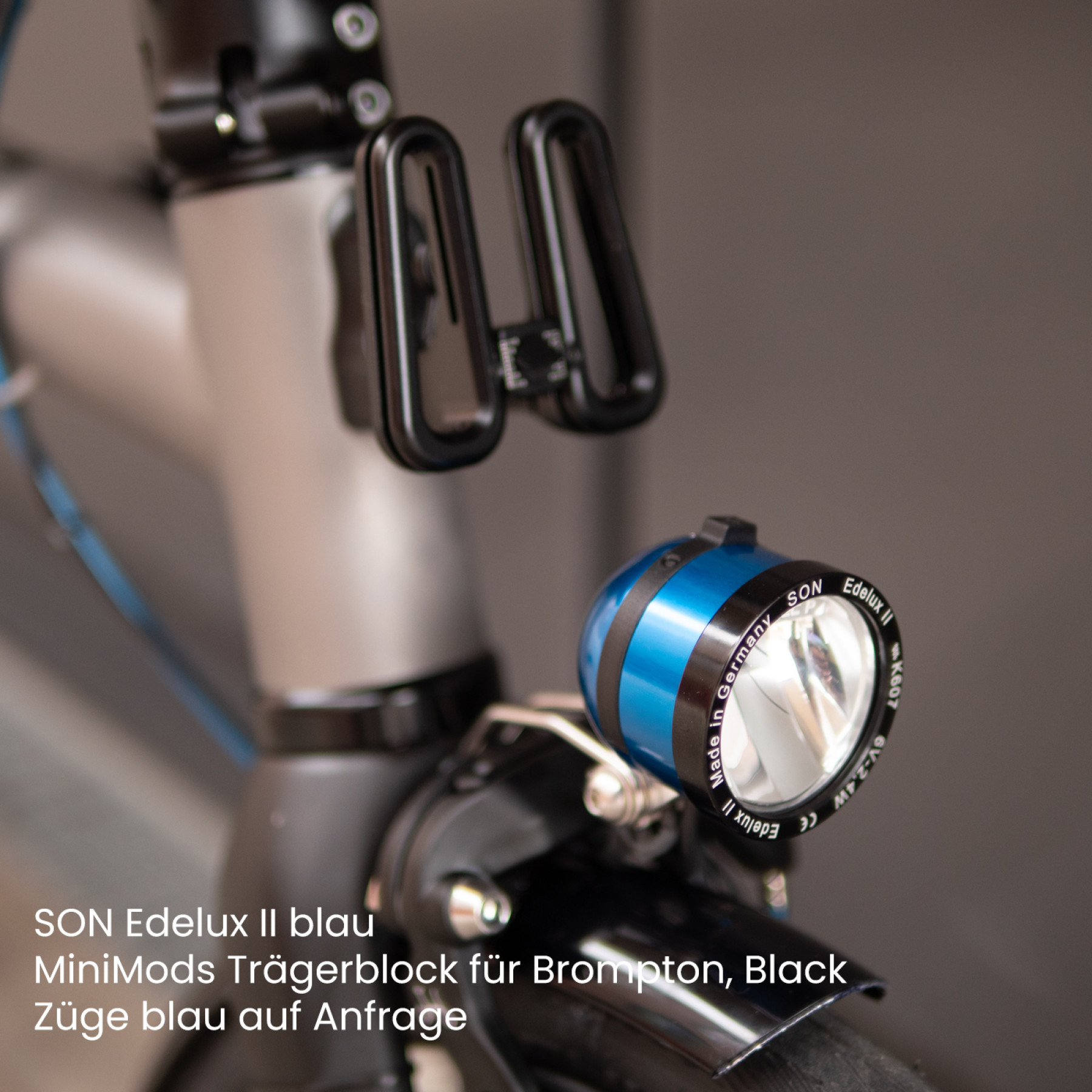 Brompton T Line mit SON Beleuchtung Blau