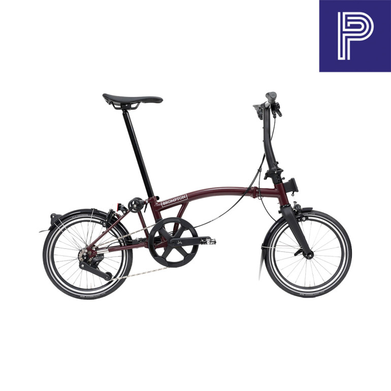 Brompton P Line Red Plum Low mit Carbon und Titan Bild 01