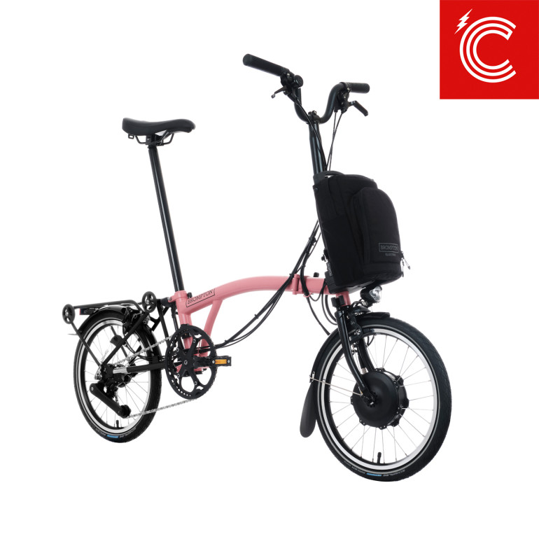Brompton Faltrad Electric C Line Flamingo Pink High, Bild 01