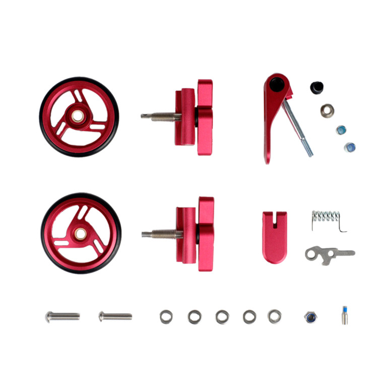 Brompton ColourLab Set inkl. EasyWheels für C, P Line und MK1 in rot, Bild 01